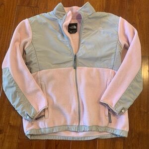 The North Face Girl’s Denali Fleece Jacket Pink Gray Size XL Full Zip Polartec